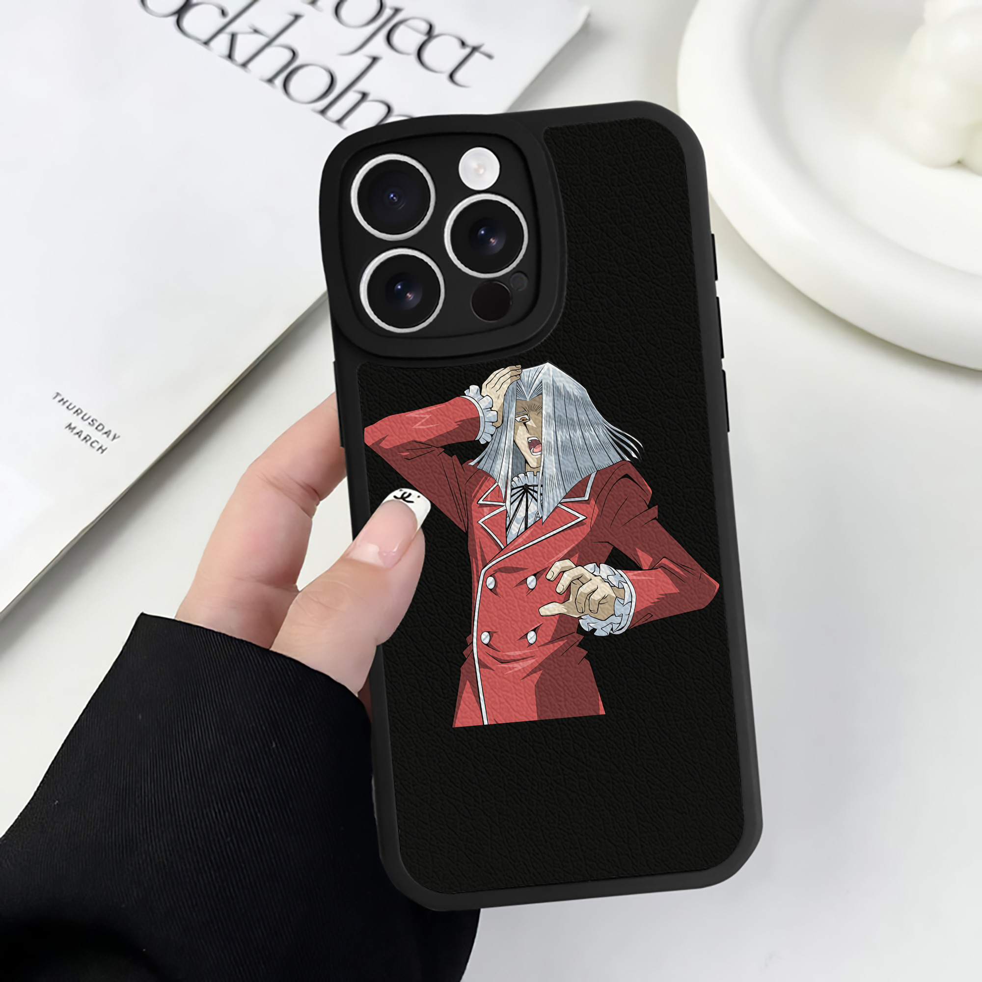 （画像用） 遊☆戯☆王 Yu-Gi-Oh! 【iPhone 16シリーズ対応】シリコンスマホケース（レザー調） 材質：シリコン